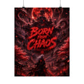 Born From Chaos Gaming Poster — Dark Fantasy Red Samurai Gaming Wall Art