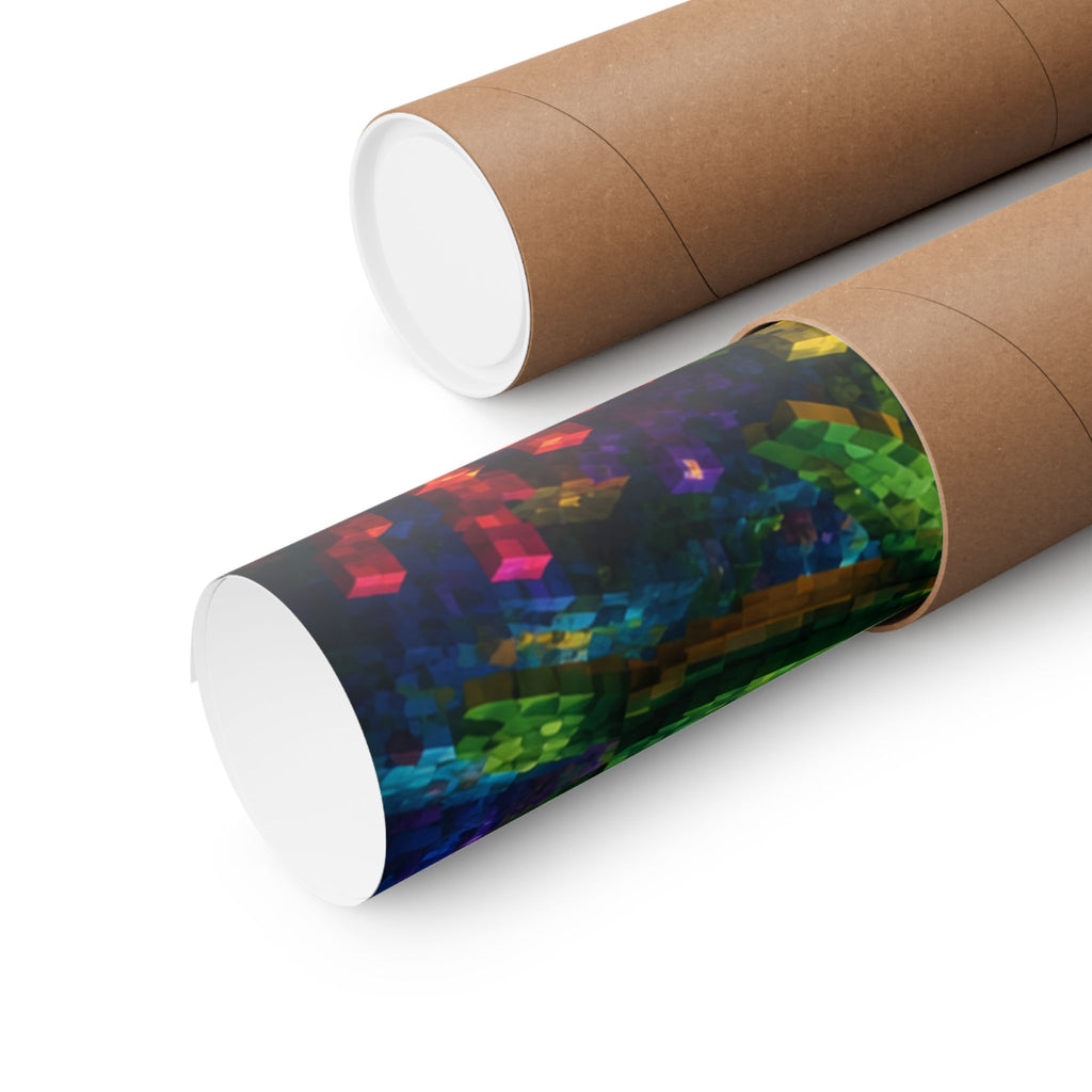 Underwater Treasure Poster — Sunlit Ocean Ruins Matte Vertical Art
