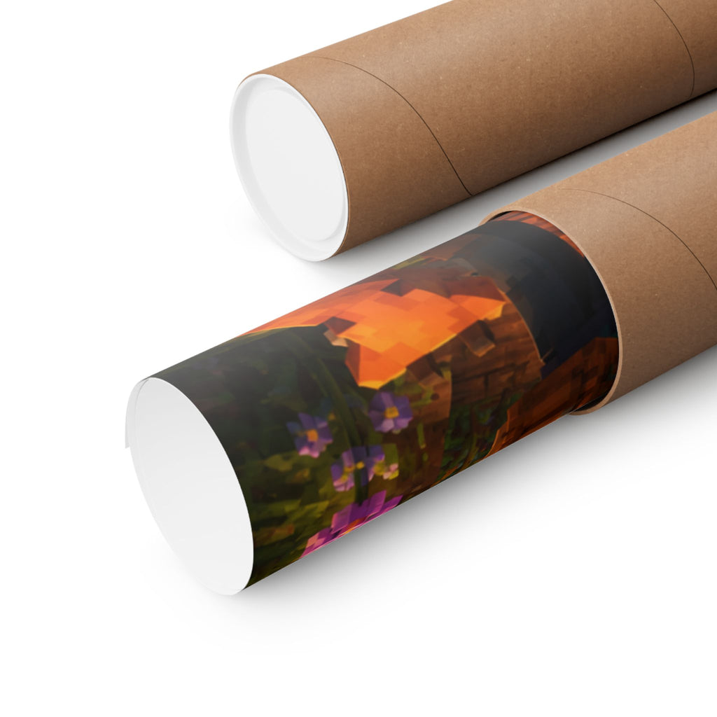 Craft Fantasy Poster — Adventurer & Foxes in Enchanted Forest Matte Vertical Print