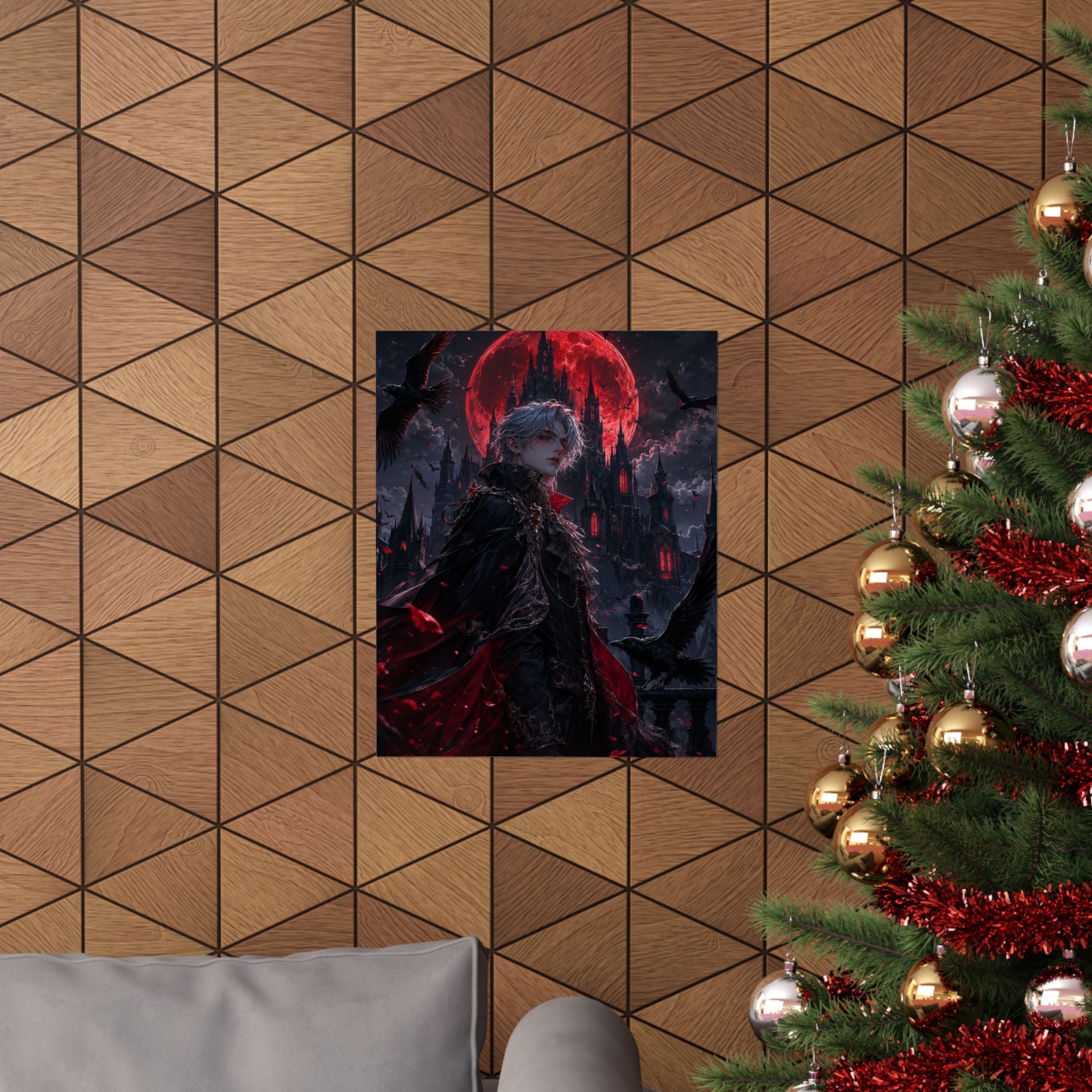 Vampire Lord with Red Moon Poster