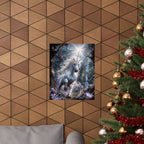 Majestic White Unicorn Poster | Matte Vertical Fantasy Wall Art