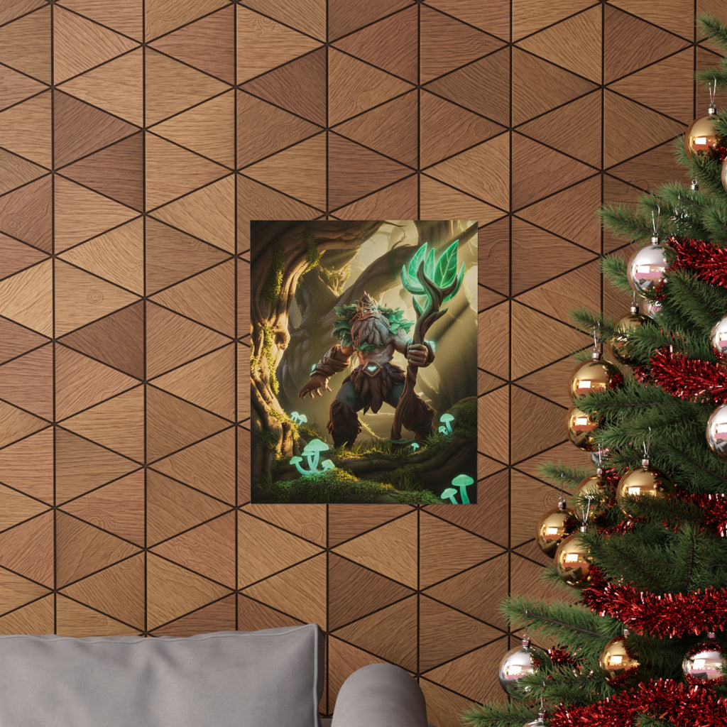 Forest Guardian MOBA Gaming Poster — Fantasy Druid Wall Art