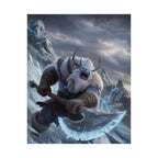 Viking Frost Warrior Matte Poster — Ice Giant Viking with Battle Axe