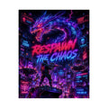 Respawn the Chaos Gaming Poster — Neon Cyberpunk Dragon Gaming Art
