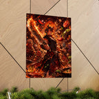 Fiery Anime Chef Matte Vertical Poster | Spicy Cooking Illustration