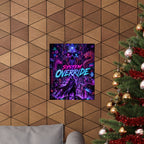 System Override Cyberpunk Poster — Neon Soaked Gaming Art