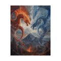 Epic Dragon Battle Matte Vertical Posters, Fantasy Wall Art, Home Decor, Gift for Gamers, Adventure Enthusiasts, Art Print