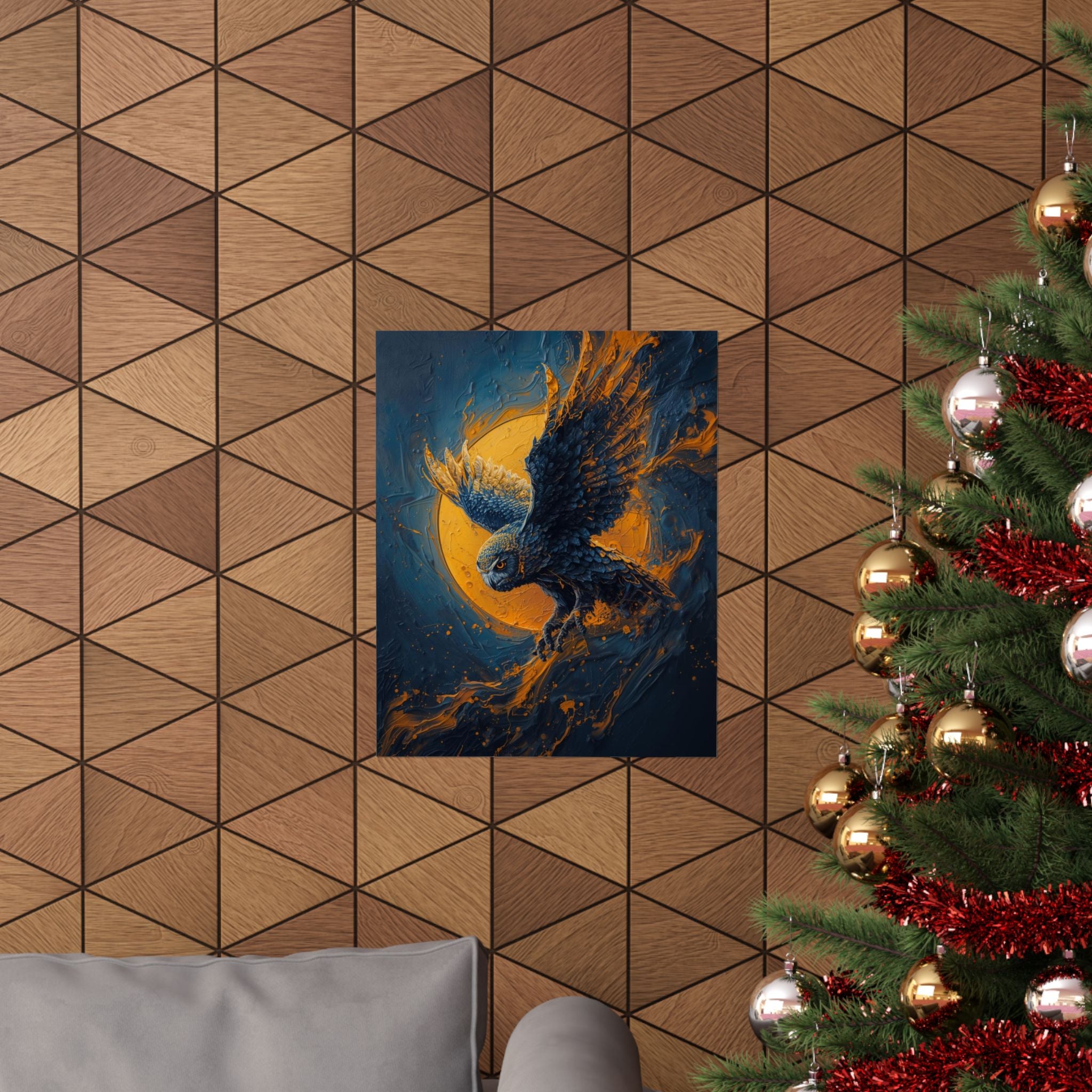 Majestic Owl Art Poster | Home Decor, Wall Art, Nature Gift, Bohemian Style, Owl Lover's Gift