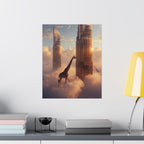 Surreal Giraffe Art Poster, Modern Wall Decor, Unique Gift for Animal Lovers, Contemporary Home Art, Stylish Office Decoration