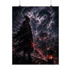 Samurai Nightstorm Anime Gaming Poster — Dark Dragon Sky Gaming Art