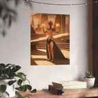 MOBA Egyptian Desert Goddess Matte Poster — Golden Fantasy Vertical Art Print