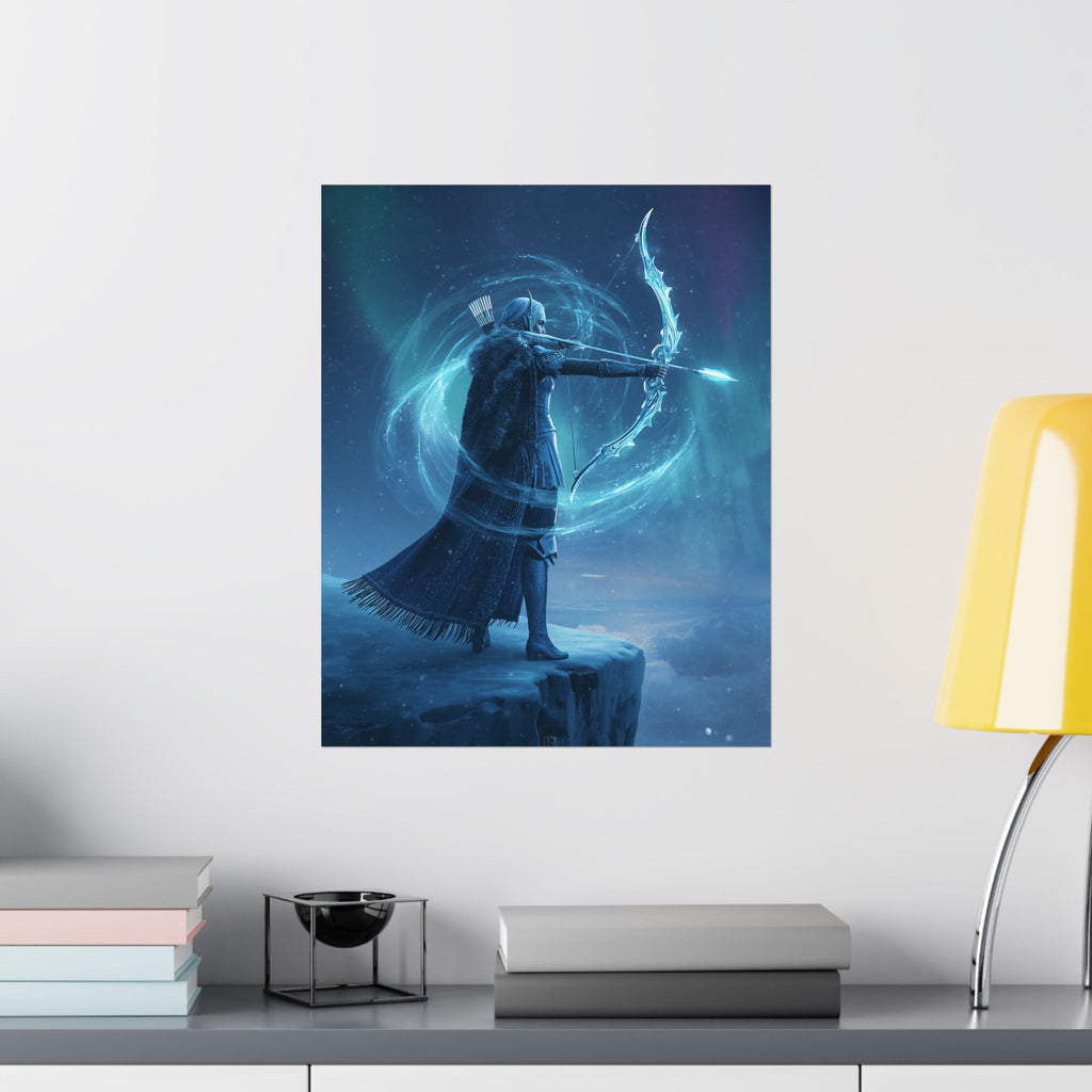 Ice Archer Matte Poster — Fantasy Bow Warrior Wall Art