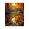 Autumn Reflection Art Poster, Matte Vertical Posters, Fall Decor, Home Wall Art, Nature Print, Seasonal Decoration