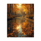 Autumn Reflection Art Poster, Matte Vertical Posters, Fall Decor, Home Wall Art, Nature Print, Seasonal Decoration