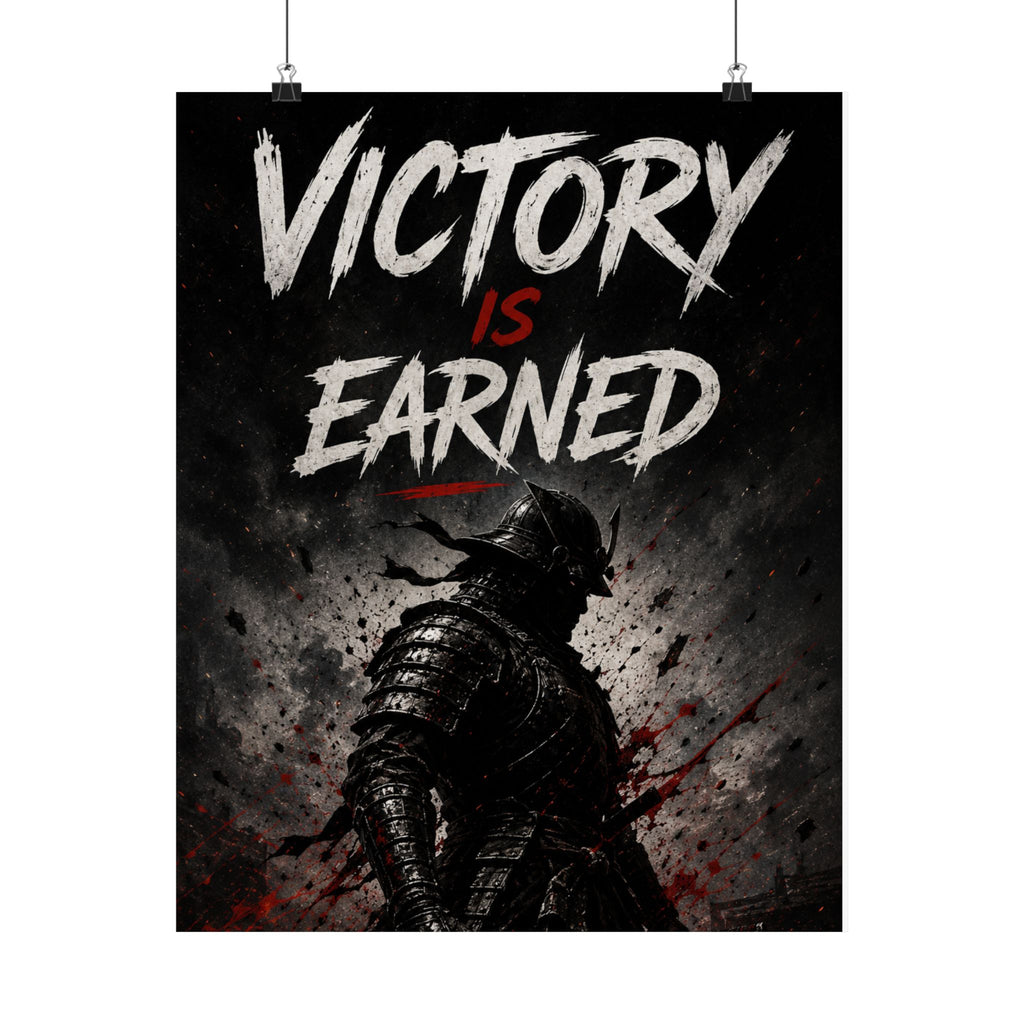 Victory Is Earned — Samurai Gaming Poster