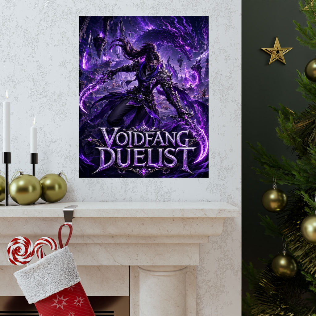 Voidfang Duelist Poster — Dark Fantasy Matte Vertical Wall Art
