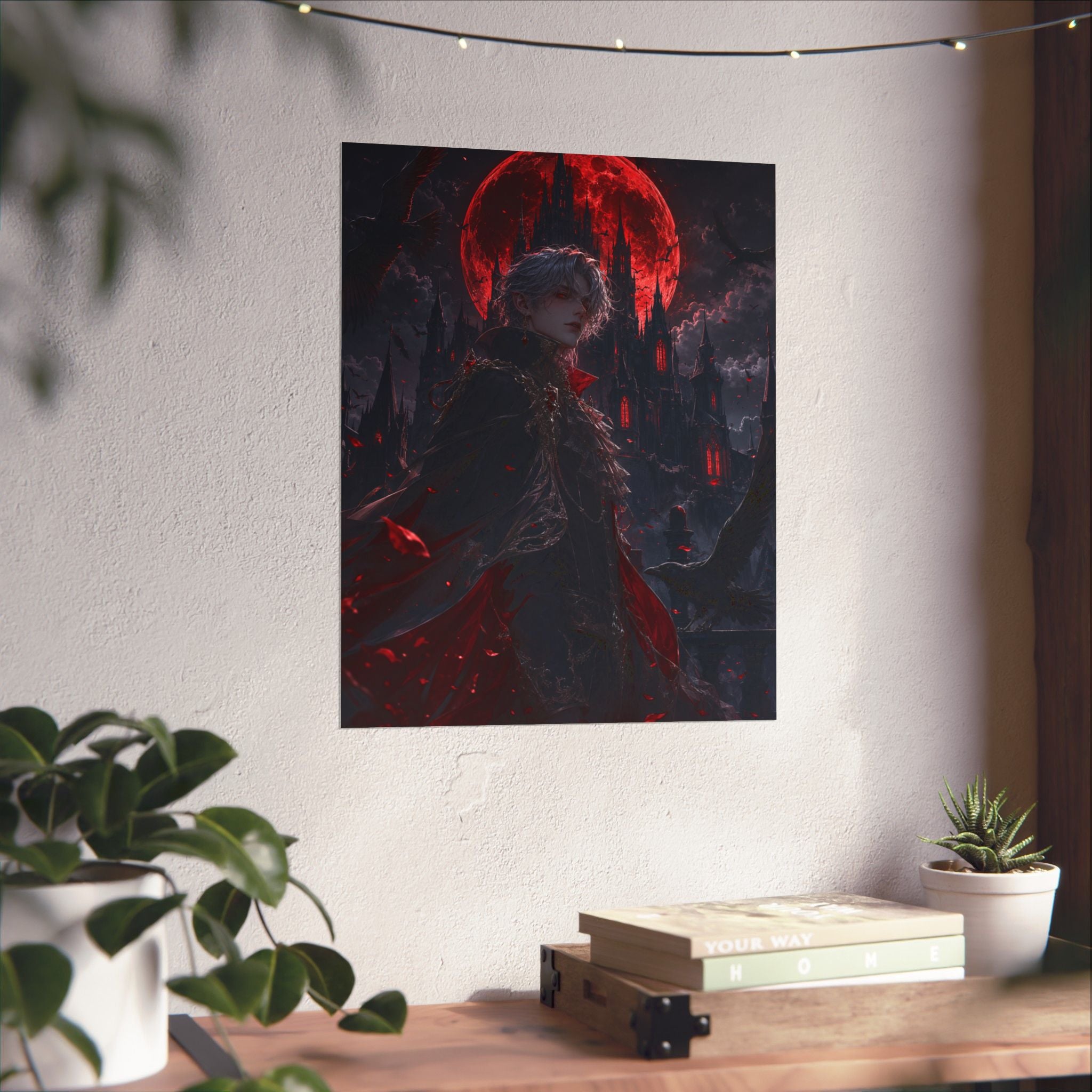 Vampire Lord with Red Moon Poster