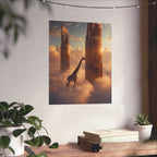 Surreal Giraffe Art Poster, Modern Wall Decor, Unique Gift for Animal Lovers, Contemporary Home Art, Stylish Office Decoration