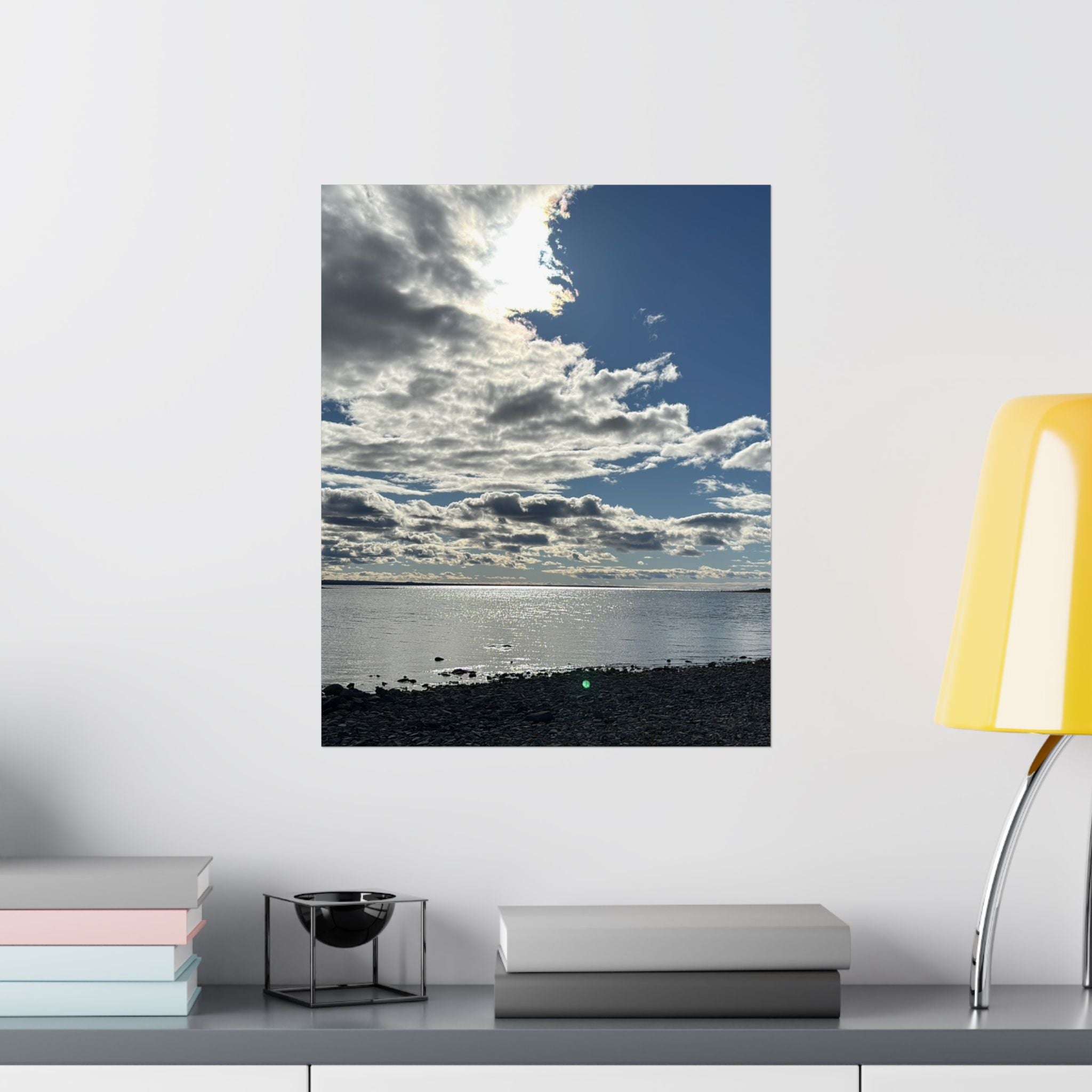 Serene Landscape Poster, Matte Vertical Art Print for Home Decor, Lake Michigan