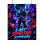 Last Spartan Standing Gaming Poster — Cyberpunk Sci‑Fi Matte Gaming Wall Art