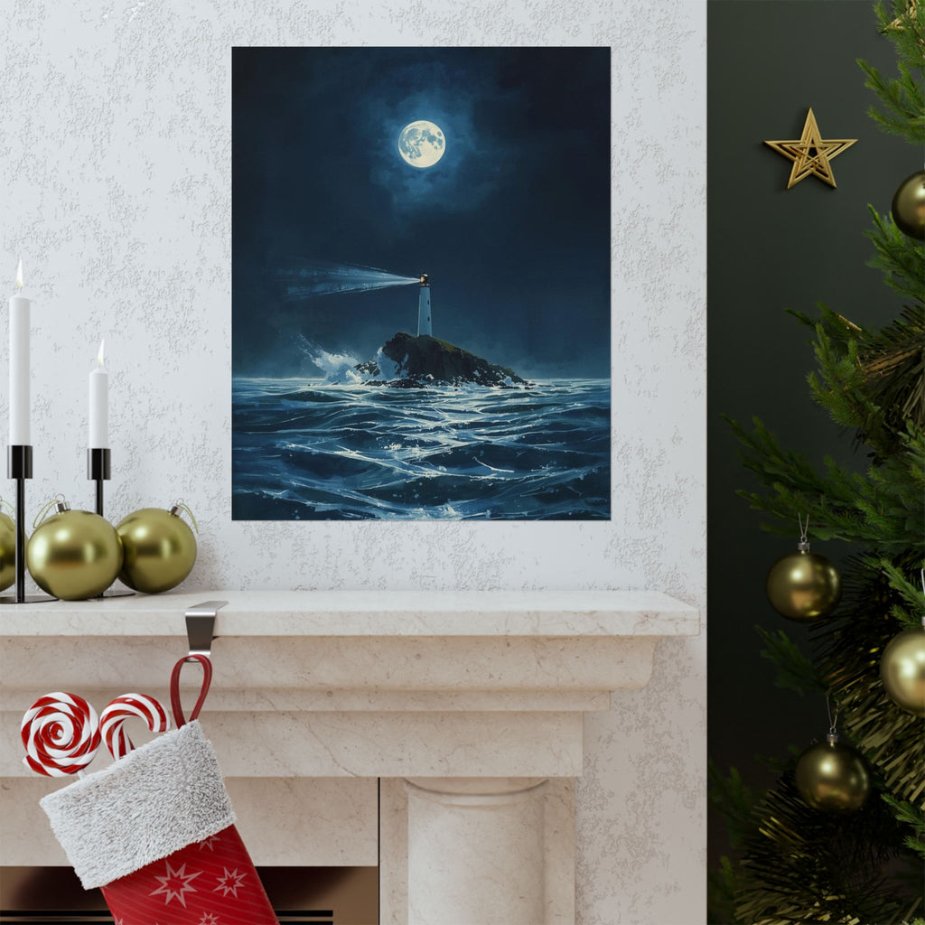 Lighthouse Poster Prints, Nautical Wall Art, Coastal Decor, Home Office Decoration, Gift for Sailors
