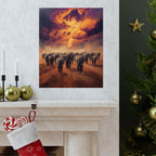 Elephant Sunset Vertical Art Prints, Wildlife Wall Decor, Nature Poster, Home Gallery Decoration, Gift for Animal Lovers, Art for Any Room