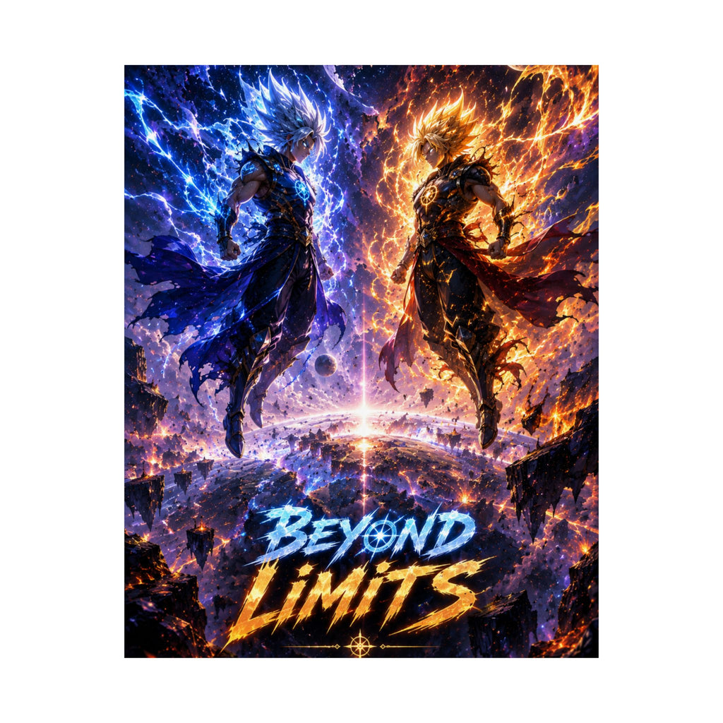 Beyond Limits Dragon Ball Inspired Gaming Poster — Fantasy Duel Anime Wall Art