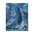 Ice Dragon Rising Poster | Fantasy Kraken Creature Matte Vertical Print