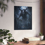 Wendigo Forest Horror Matte Vertical Poster | Creepy Moonlit Monster