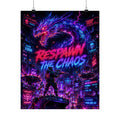 Respawn the Chaos Gaming Poster — Neon Cyberpunk Dragon Gaming Art