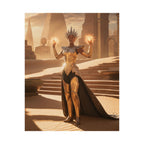 MOBA Egyptian Desert Goddess Matte Poster — Golden Fantasy Vertical Art Print