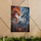 Epic Dragon Battle Matte Vertical Posters, Fantasy Wall Art, Home Decor, Gift for Gamers, Adventure Enthusiasts, Art Print