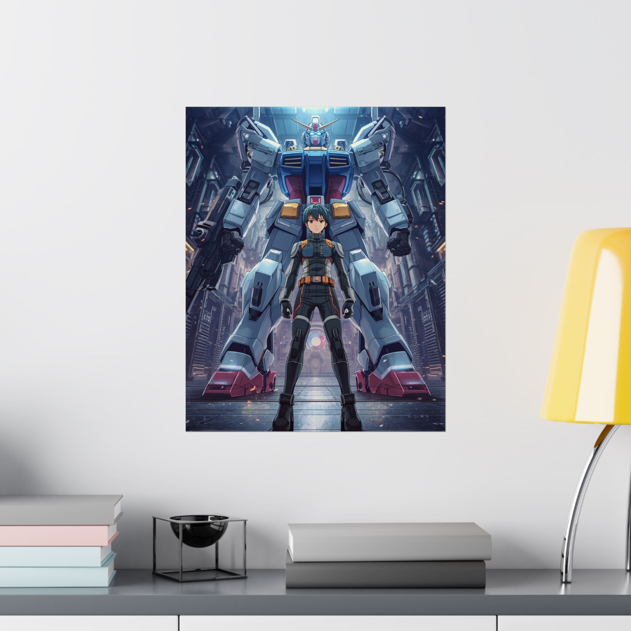 Mecha Pilot Matte Poster — Giant Robot Anime Wall Art