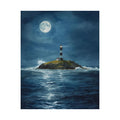Moonlit Lighthouse Poster, Nautical Wall Art, Coastal Home Decor, Maritime Gift, Seaside Artwork, Ocean Lover's Decor