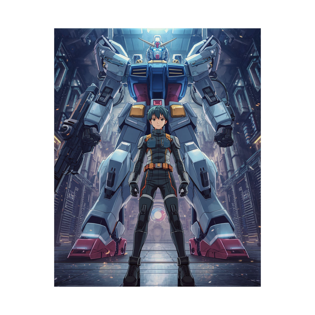 Mecha Pilot Matte Poster — Giant Robot Anime Wall Art