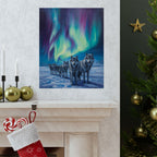 Aurora Borealis Wolf Poster, Nature Wall Art, Wildlife Decor, Northern Lights Print, Gift for Animal Lovers