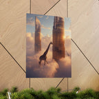 Surreal Giraffe Art Poster, Modern Wall Decor, Unique Gift for Animal Lovers, Contemporary Home Art, Stylish Office Decoration
