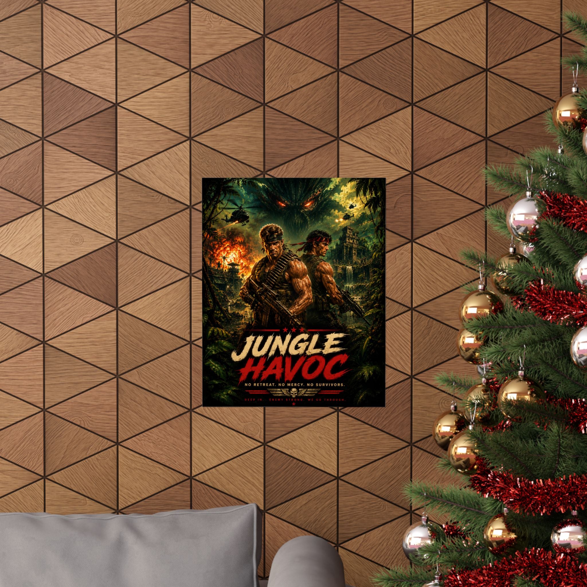 Jungle Havoc Matte Poster — Retro Action Movie Wall Art