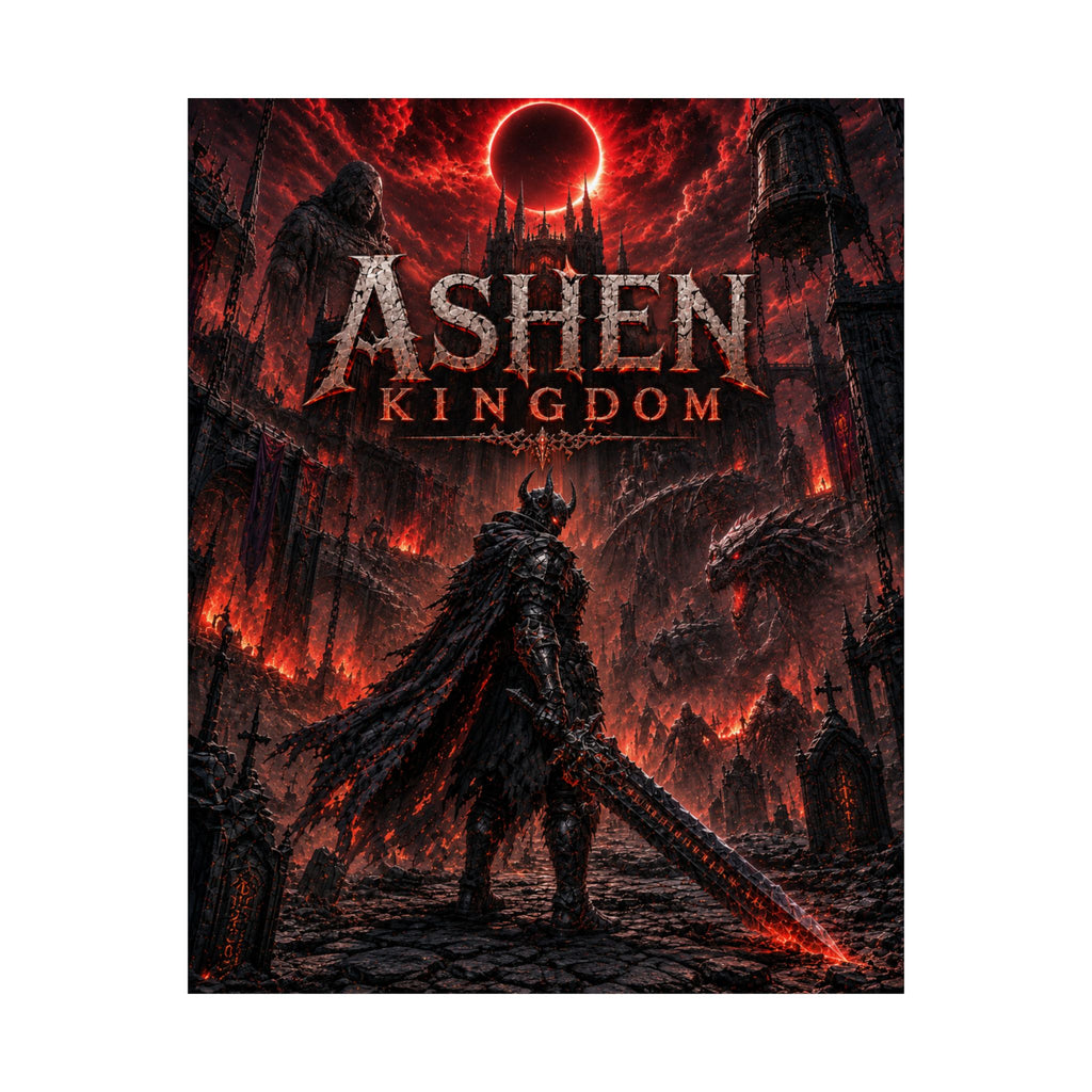 Souls Ashen Dark Fantasy Poster — Goth Gaming Wall Art