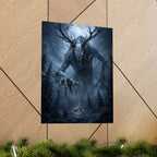 Wendigo Forest Horror Matte Vertical Poster | Creepy Moonlit Monster