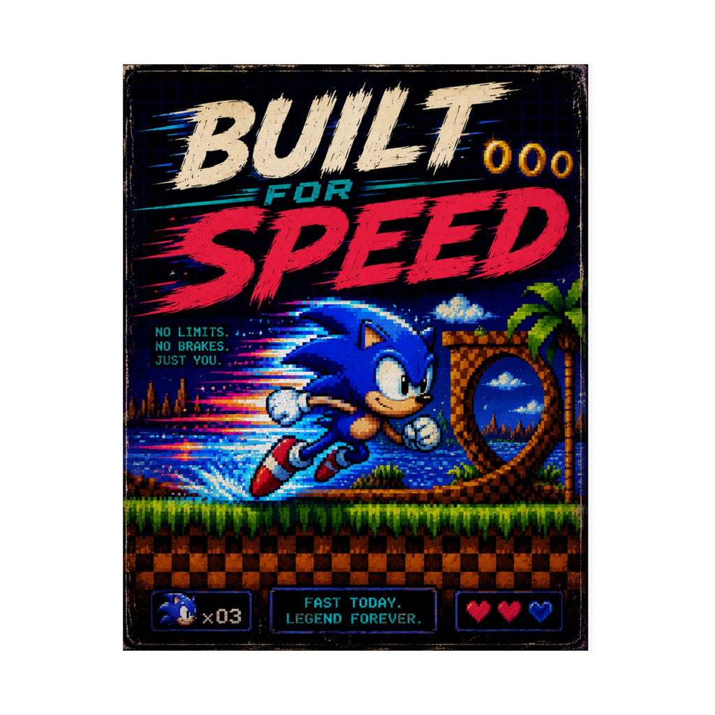 Built for Speed Sonic Retro Poster