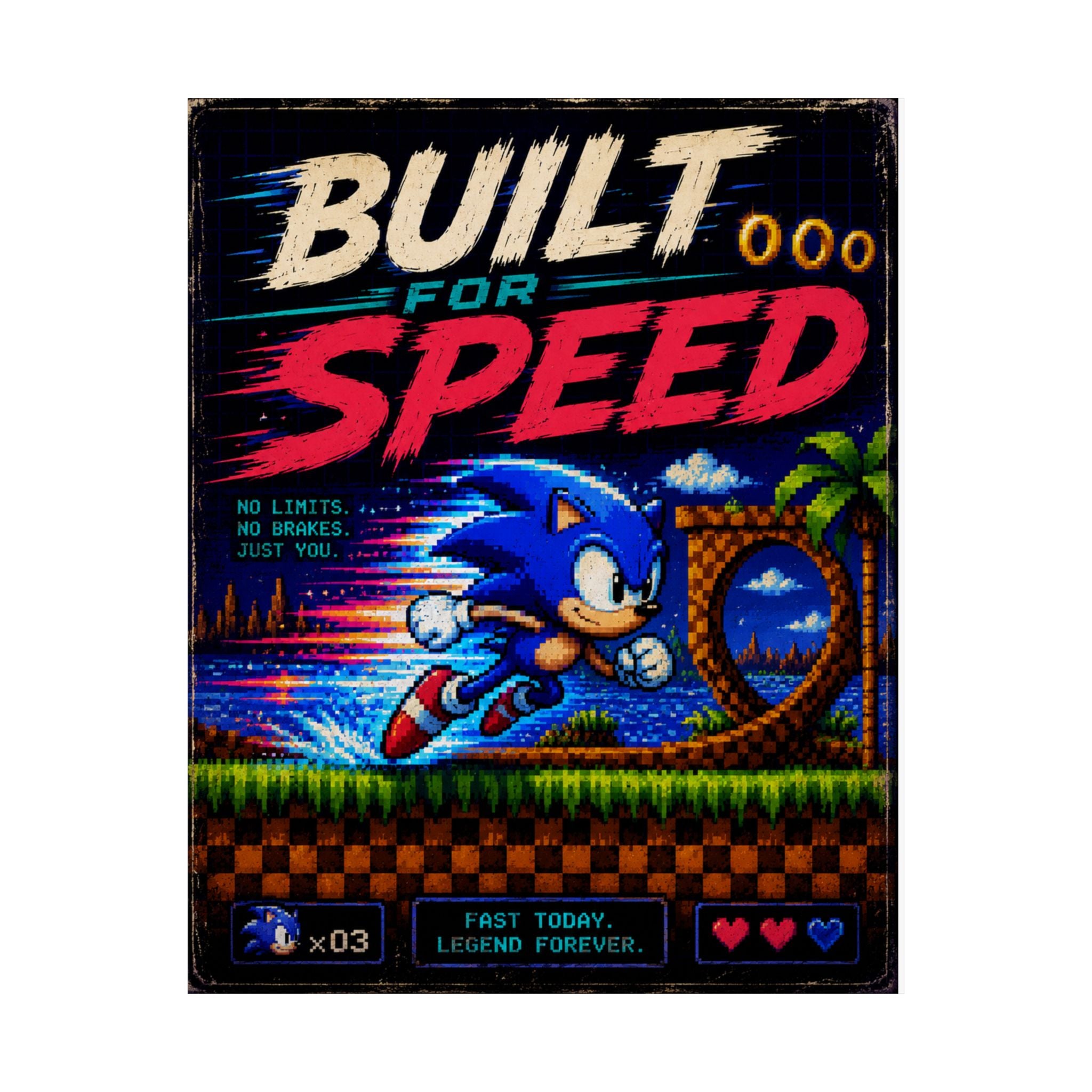 Built for Speed Sonic Retro Poster