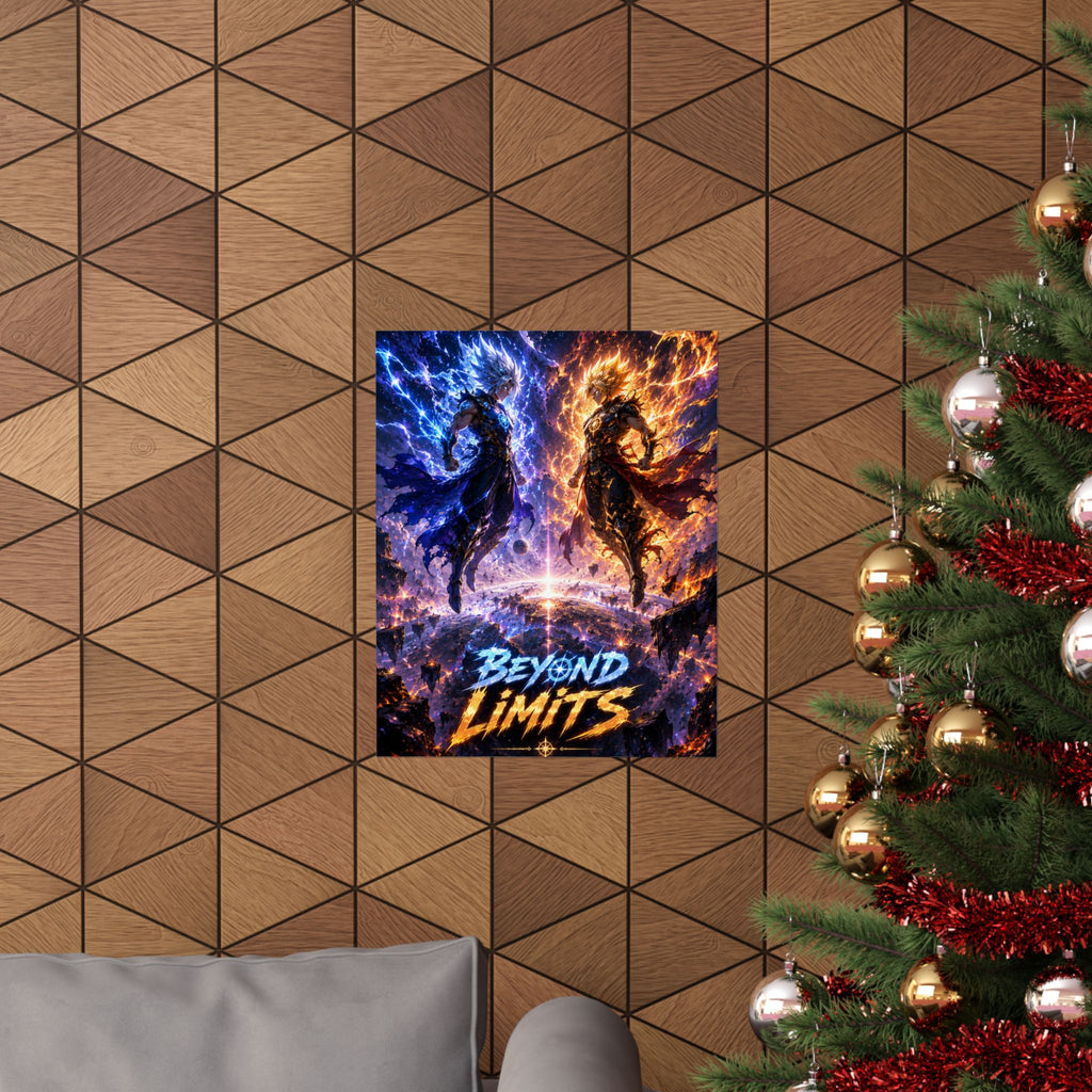 Beyond Limits Dragon Ball Inspired Gaming Poster — Fantasy Duel Anime Wall Art