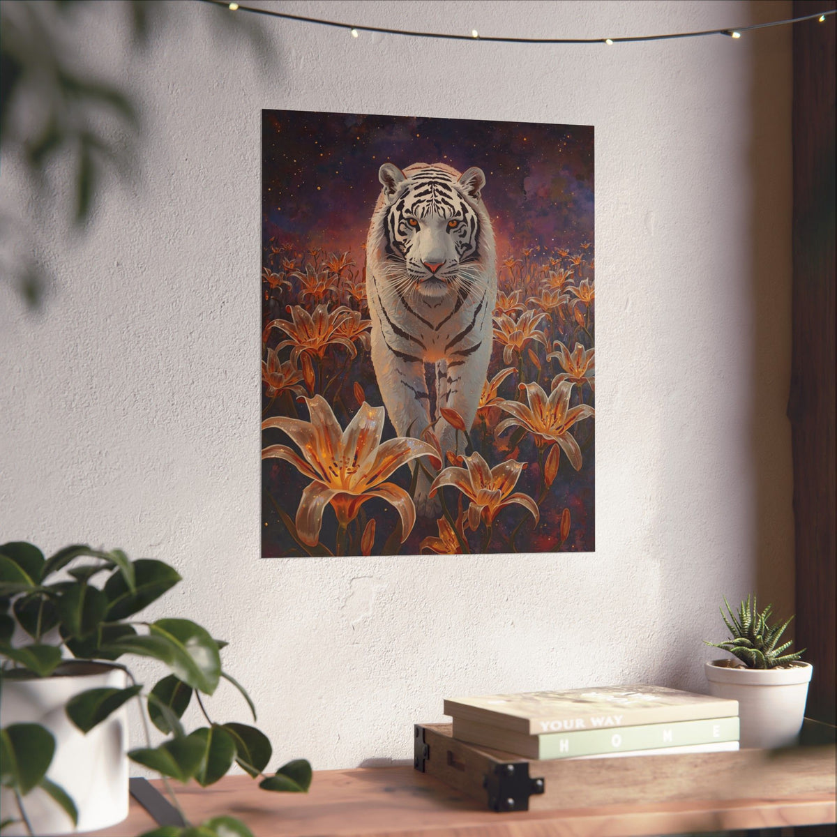 Majestic Tiger Poster, Wildlife Wall Art, Nature Decor, Animal Poster, Home Aesthetic, Gift for Animal Lovers, Vintage Print