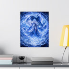 Ice Sorceress Illustration Matte Vertical Poster | Fantasy Magic Wall Art