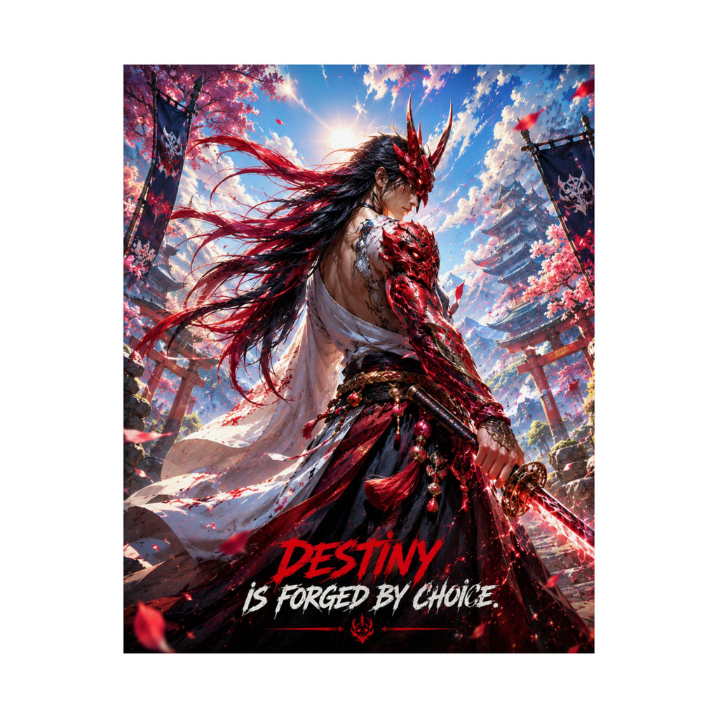 Samurai Warrior Matte Poster — "Destiny Is Forged By Choice" Motivational Wall Art