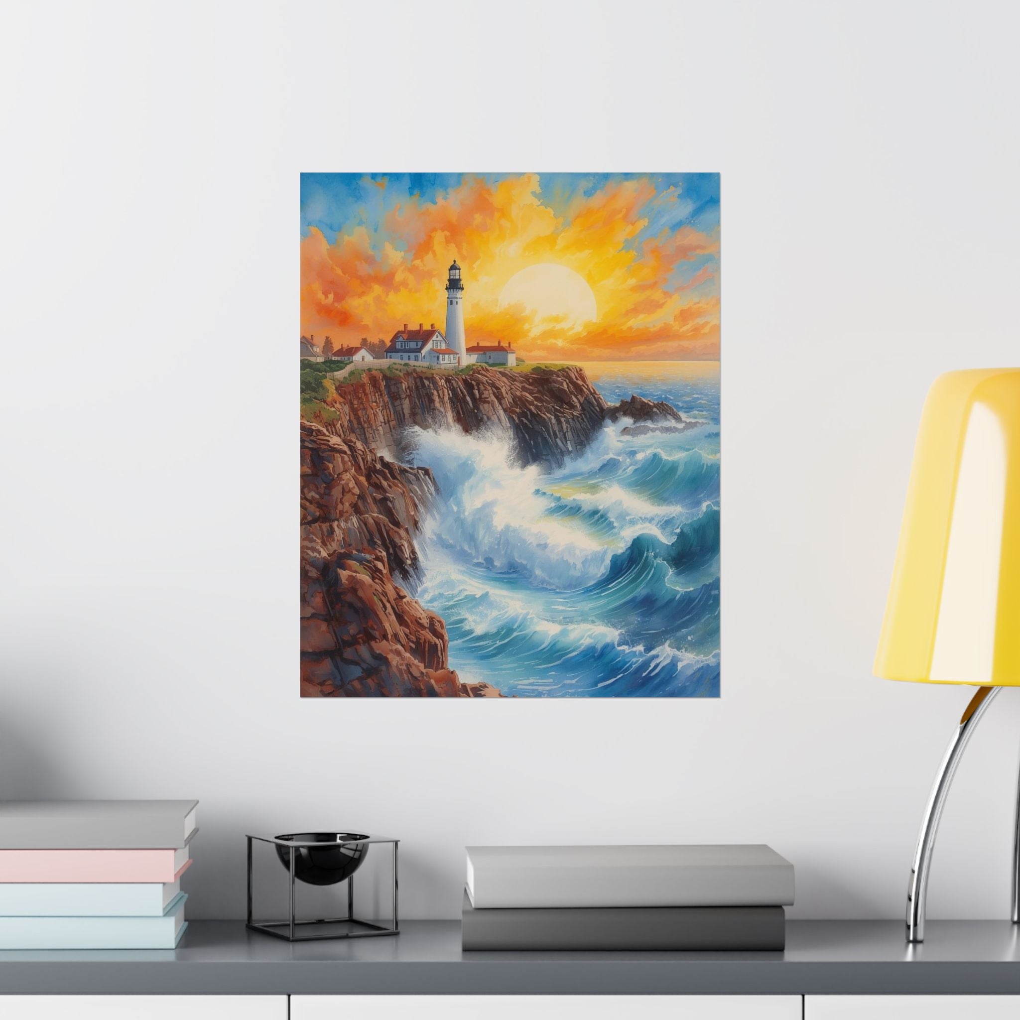 Lighthouse Coastal Matte Vertical Posters, Ocean Decor, Seascape Art Prints, Home Wall Art, Nautical Gift Ideas