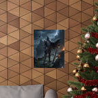 Dark Knight Fantasy Poster — Vertical Medieval Warrior Wall Art