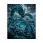 Sea Serpent Storm Poster | Kraken Ocean Monster Fantasy Art