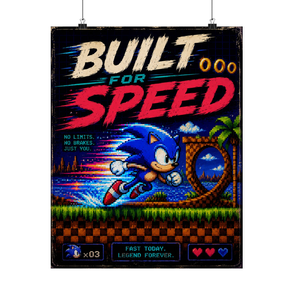 Built for Speed Sonic Retro Poster